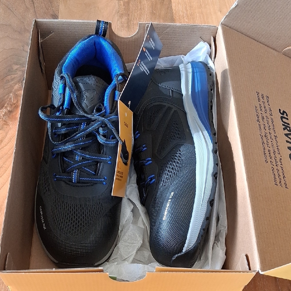 Womens Black and Blue Running Shoes